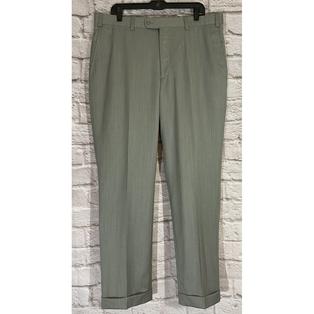 Aristo‎ Eighteen Stirling Platinum Solid Gray Wool Dress Pants 38 (39X32) 9375